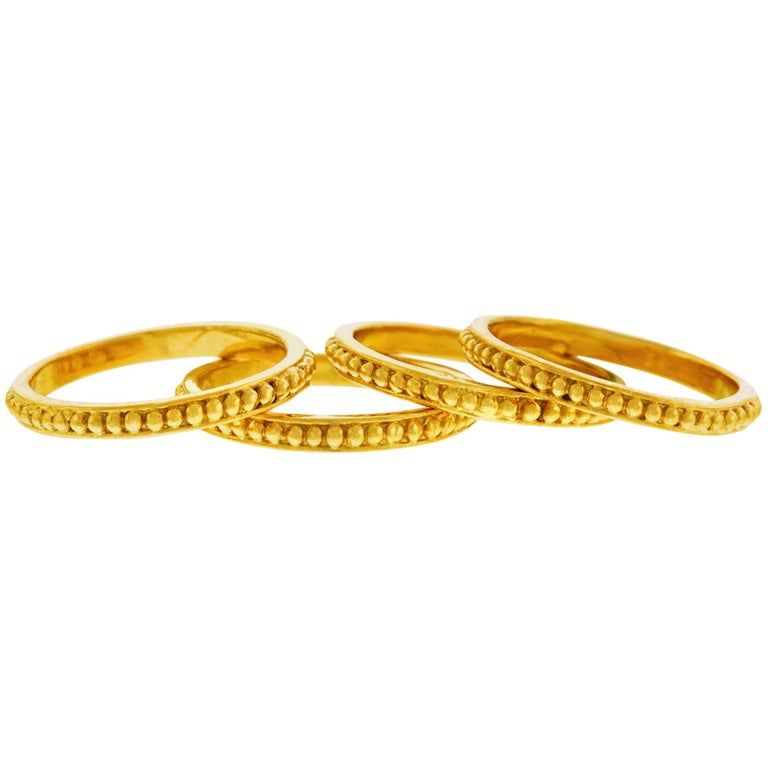 Set Of Archaic Motif 22k Gold Rings Ring Karat