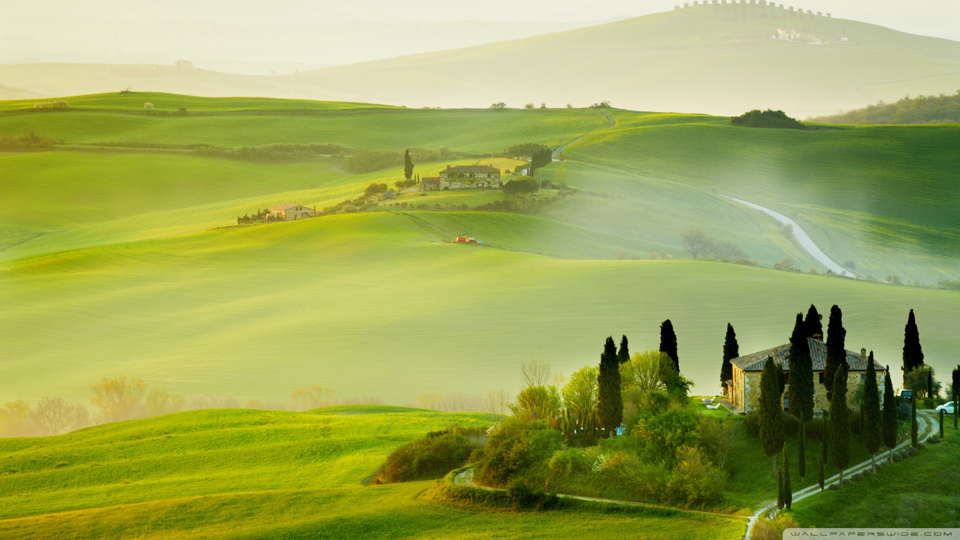 Wallpaper Tuscany Spring Landscape