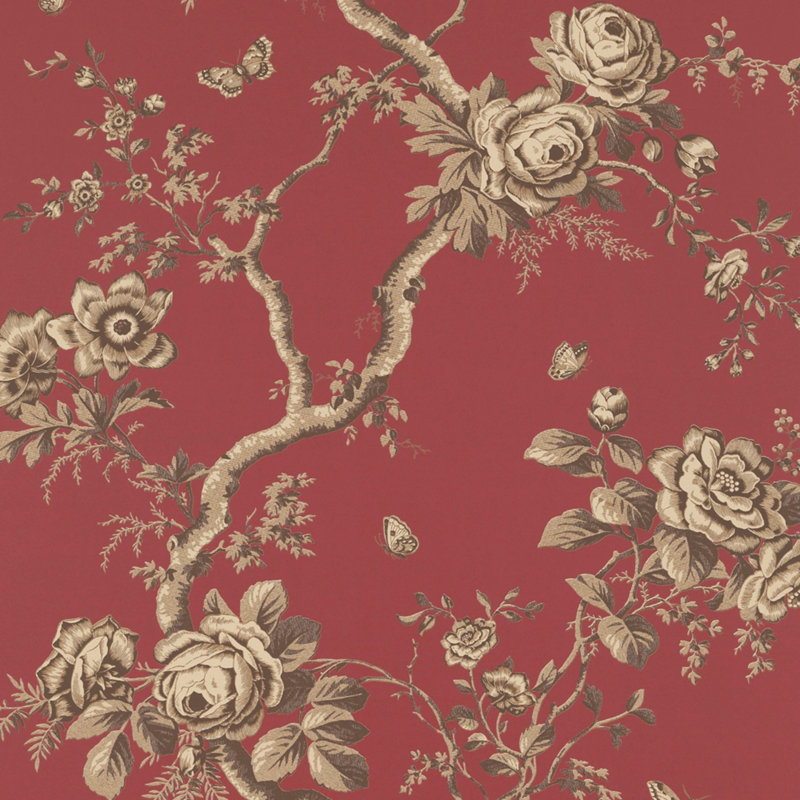 Lwp65740w Ashfield Floral Vermillion By Ralph Lauren