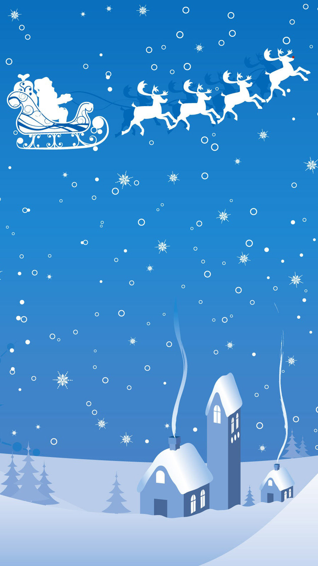 Christmas Theme Blue Background HD Samsung Galaxy S4 Wallpaper