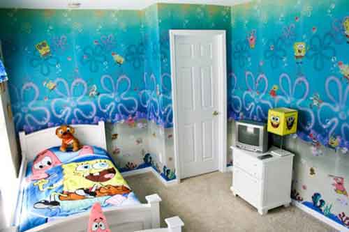 Jual Wallpaper Kamar Anak Dinding Spongebob
