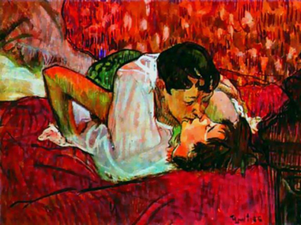 The Kiss By Toulouse Lautrec Desktop Wallpaper