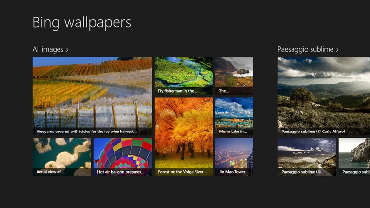 Bing wallpaper Windows app