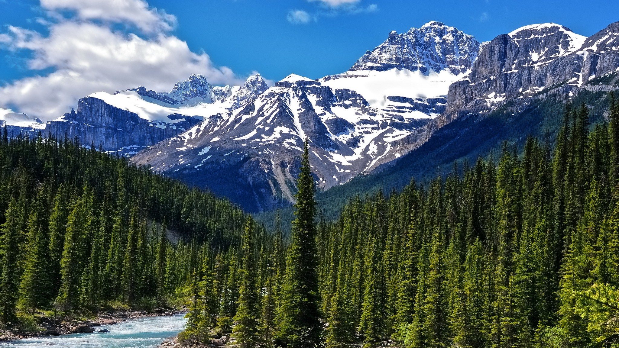Mountains Clouds Landscapes Nature Snow Trees White Forests Canada