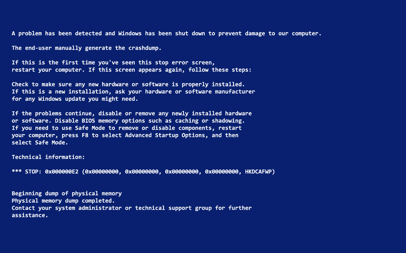 Just For Info Bsod Blue Screen Of Death And Solution Po Tools