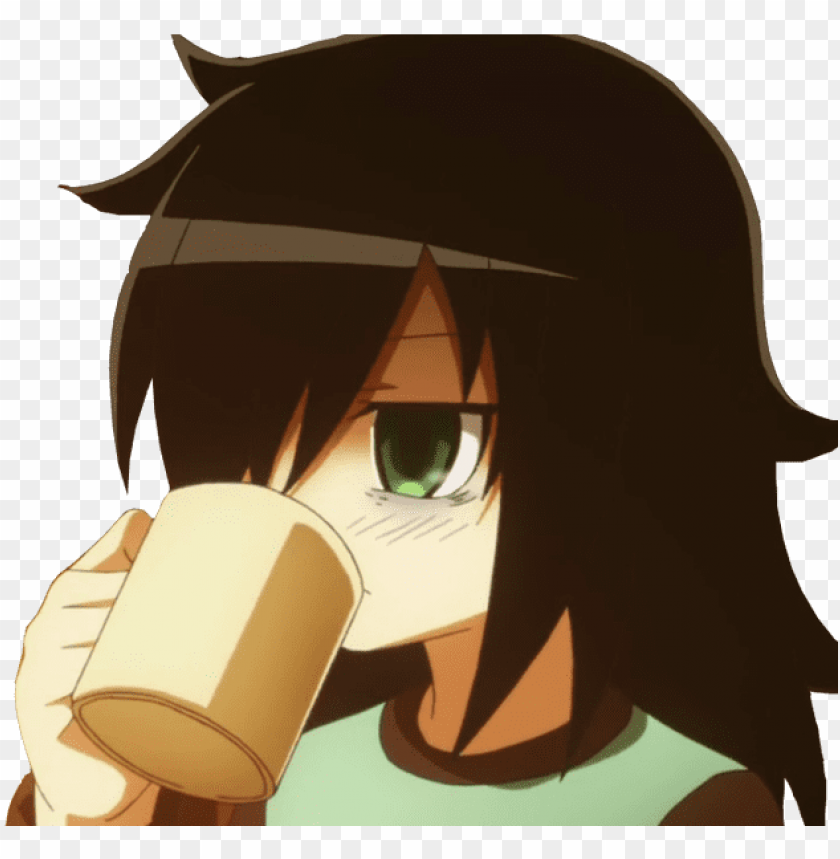 Sticker Tomoko Kuroki Watamote Tasse Kikoojap Manga Png Image With