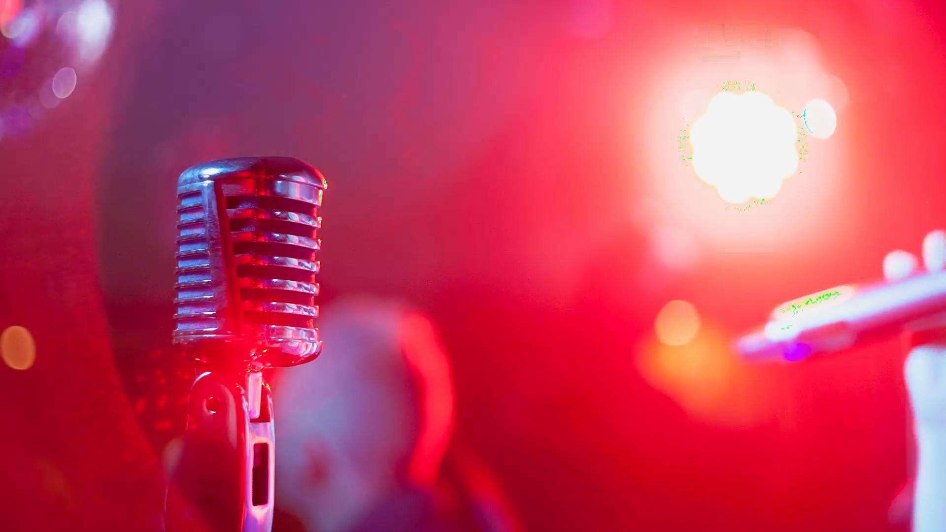 Abstract Background Live Music With Vintage Microphone And