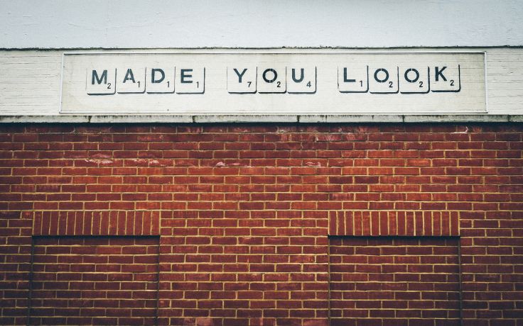 Brick Wall Graffiti Humor Funny Text Statement Sadic Wallpaper