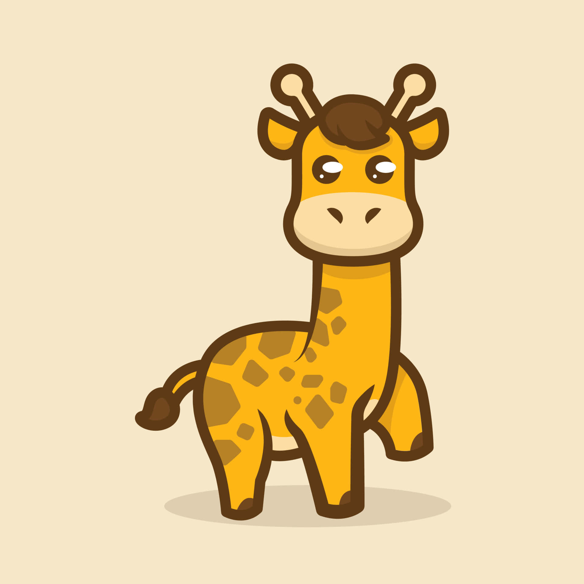 Cute Giraffe Cartoon Walking Picture Wallpaper
