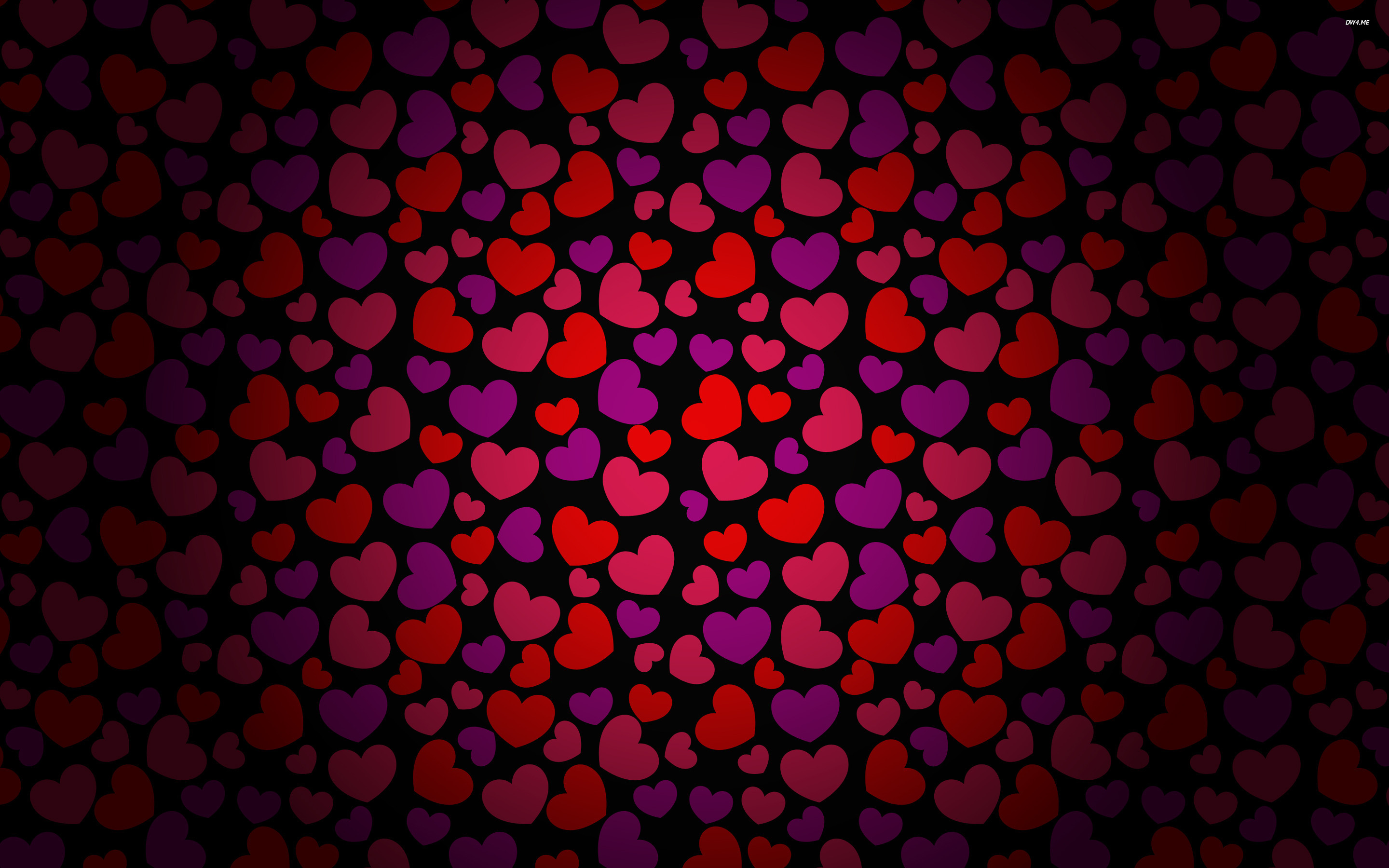 Red Heart Pattern Wallpaper Holiday