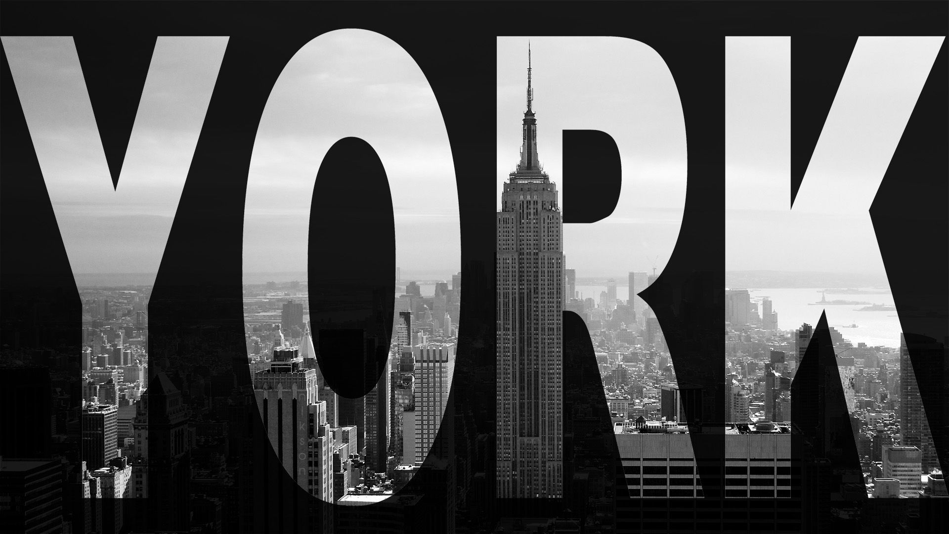 City New York Skyscraper Black And White Wallpaper