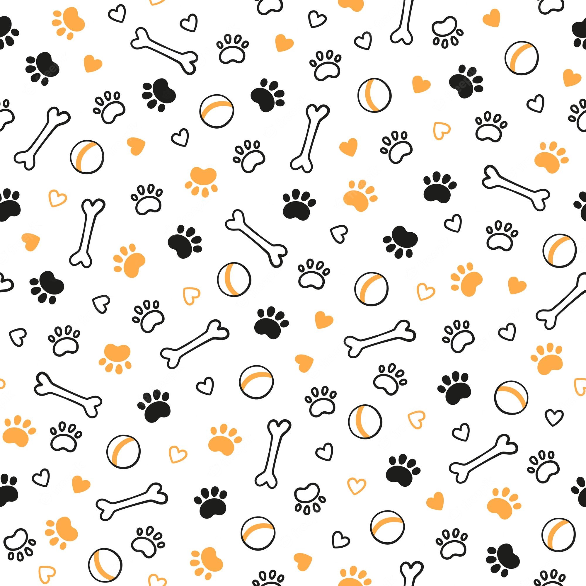 Free download Premium Vector Seamless dog pattern with paw prints bones