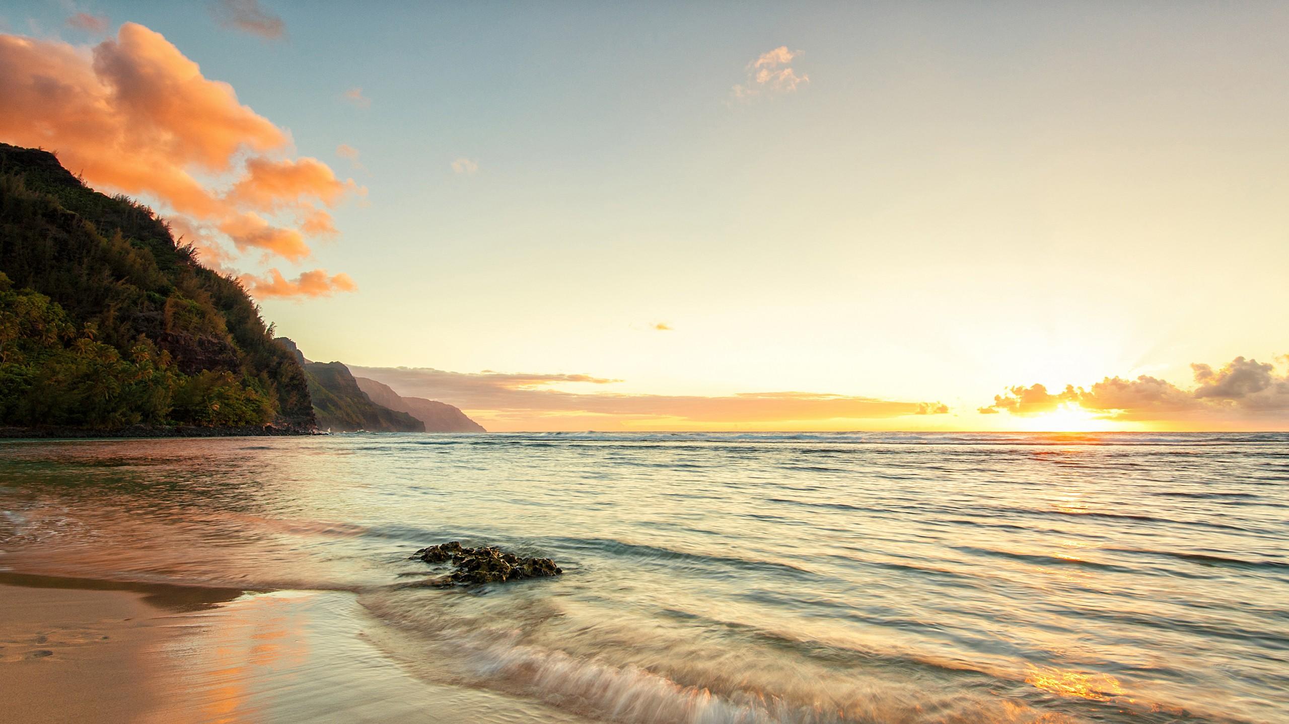 Wallpaper Hawaii 4k HD Ke E Beach Island Kauai Sky