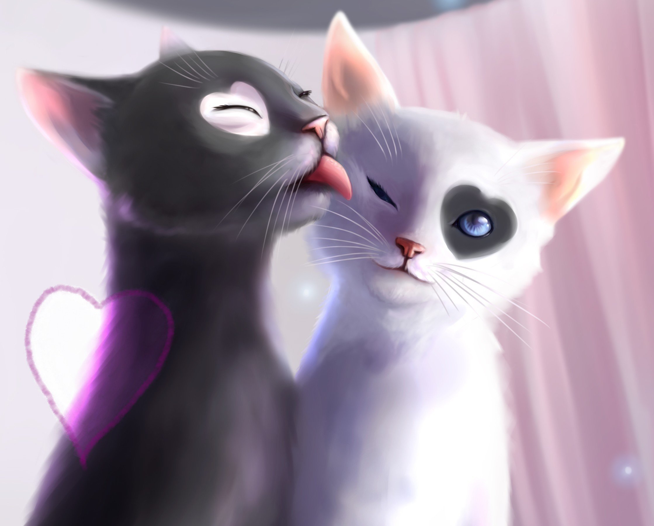 Free download heart cat love Art language cute wallpaper background [2239x1803] for your Desktop