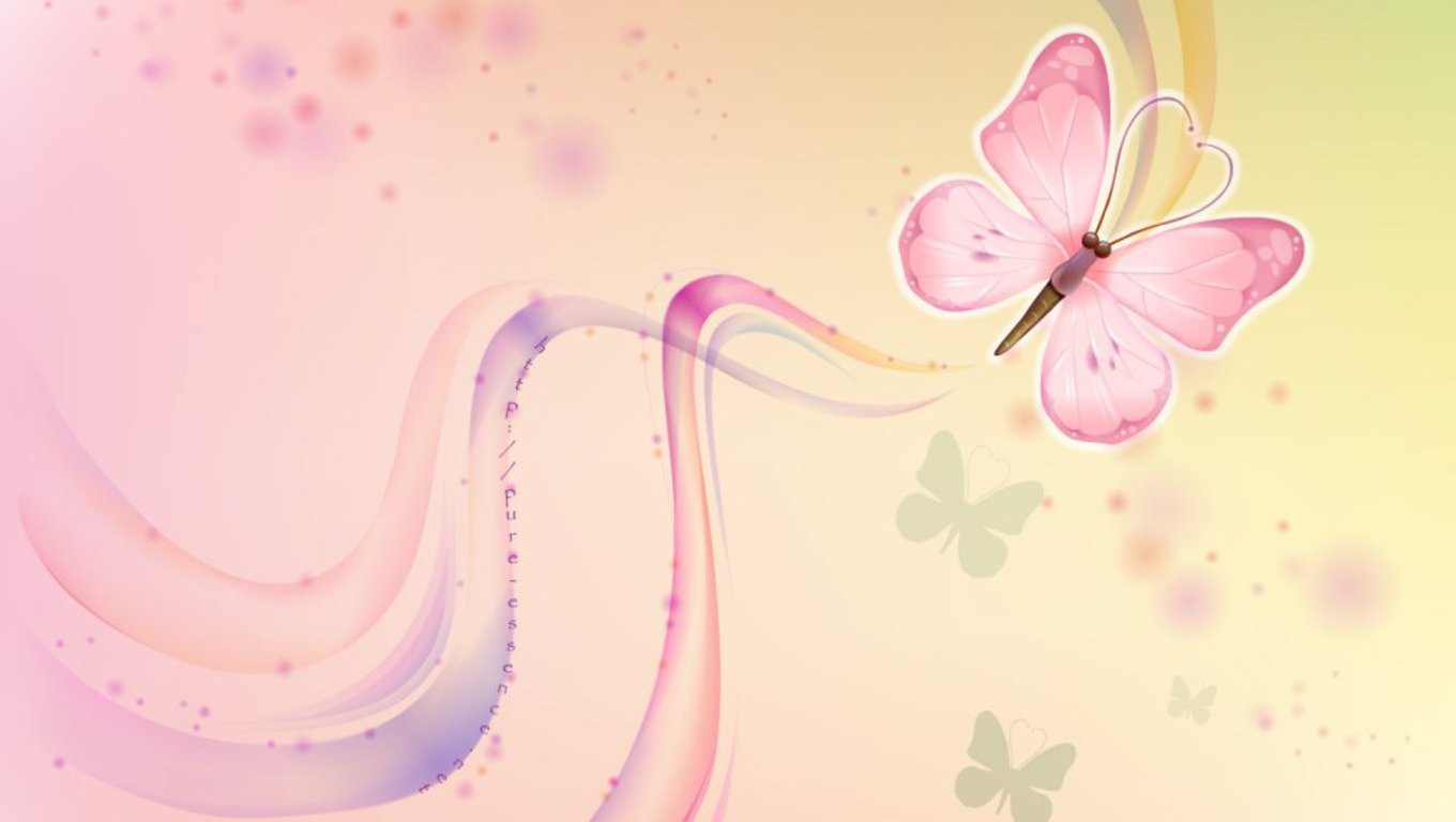 Beauty Flower Beautiful Pink Butterfly Wallpaper