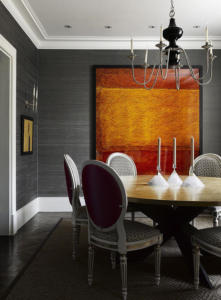 Silk Wallpaper Adds Texture To The Modern Dining Room Design Bruce