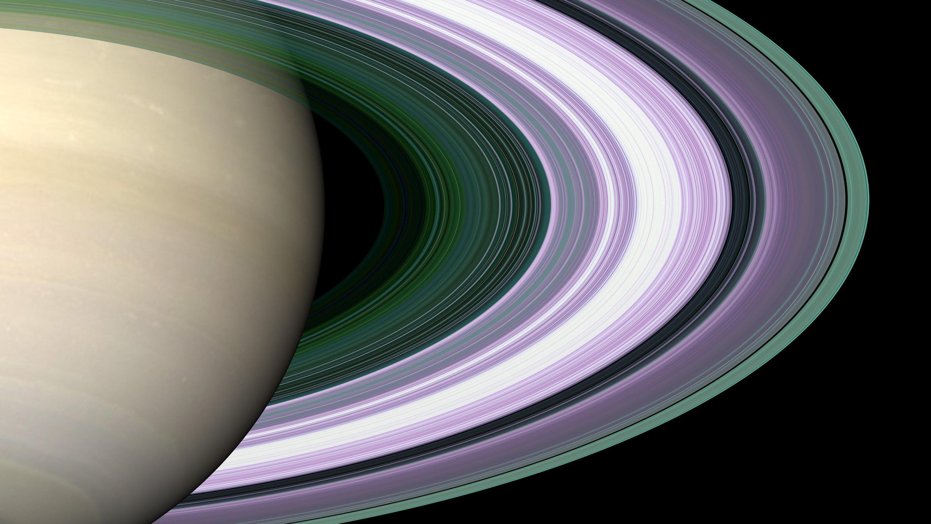 Saturns Rings False Color Desktop Wallpaper Background
