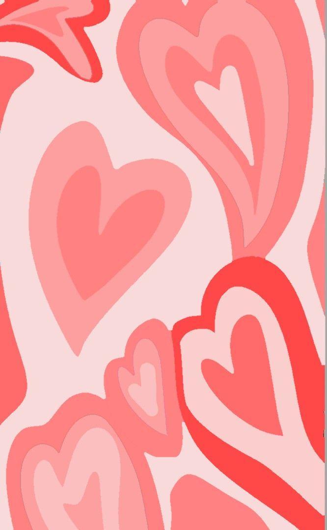 Red Hearts Wallpaper Aesthetic Pink Laptop