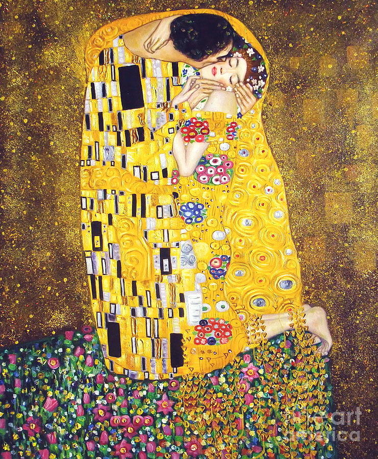 Map of Maassluis with the Kiss by Gustav Klimt by Map Art Studio on canvas,  poster, wallpaper and more