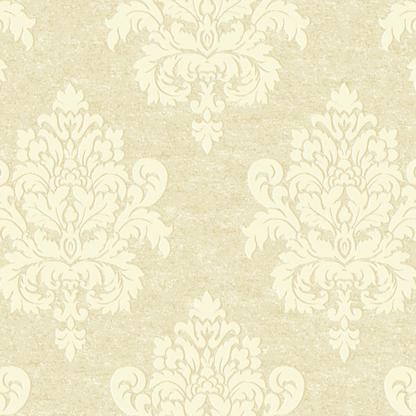 Gold And Cream Etched Damask Wallpaper Wall Sticker Outlet