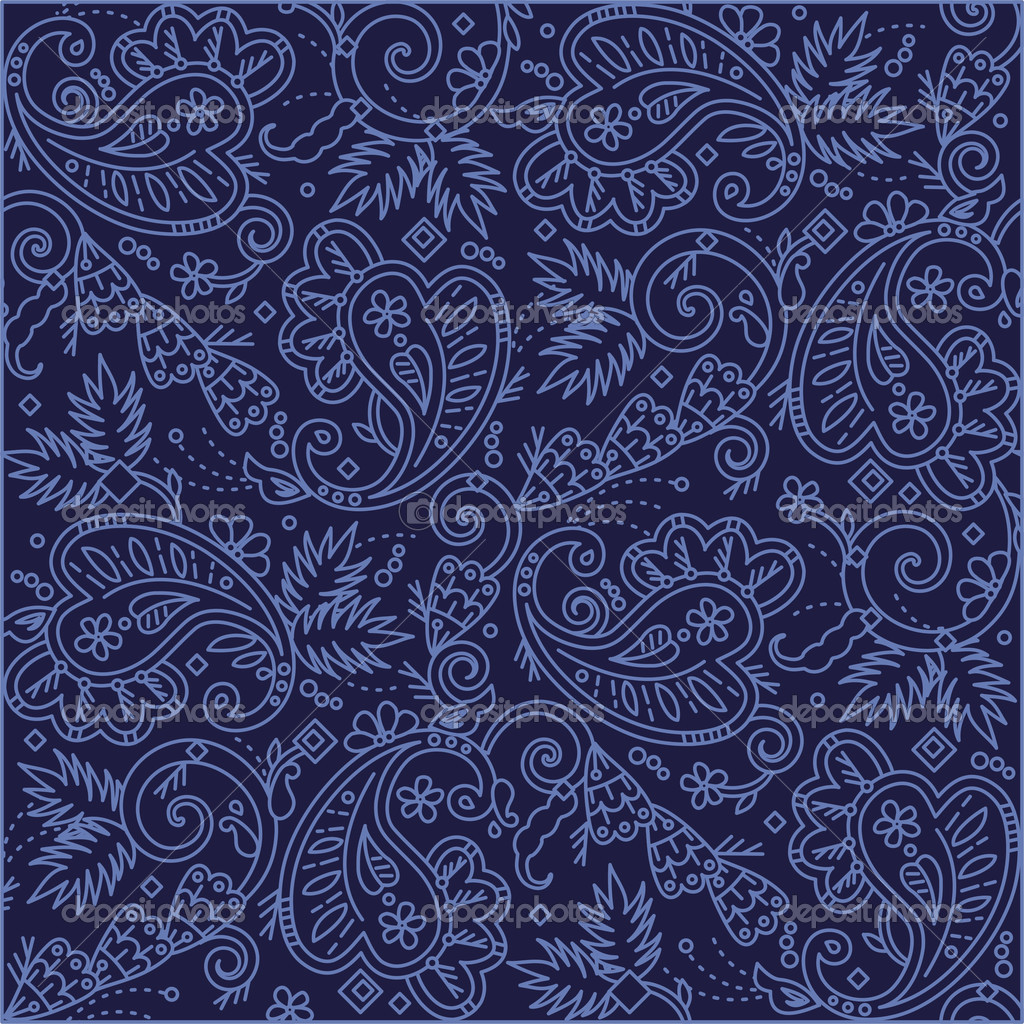 Blue Paisley Pattern Stock