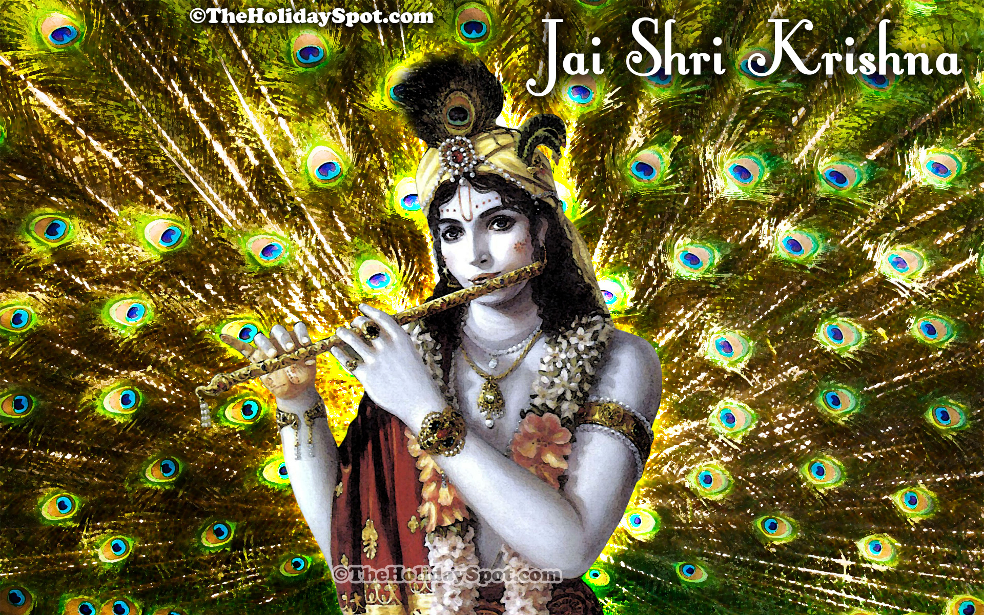 Adorn your desktop with this wonderful wallpaper of Lord Krishna