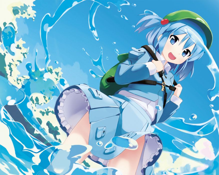 Blue Eyes Hair Dress Gogo Shichi Ji Hat Kawashiro Nitori