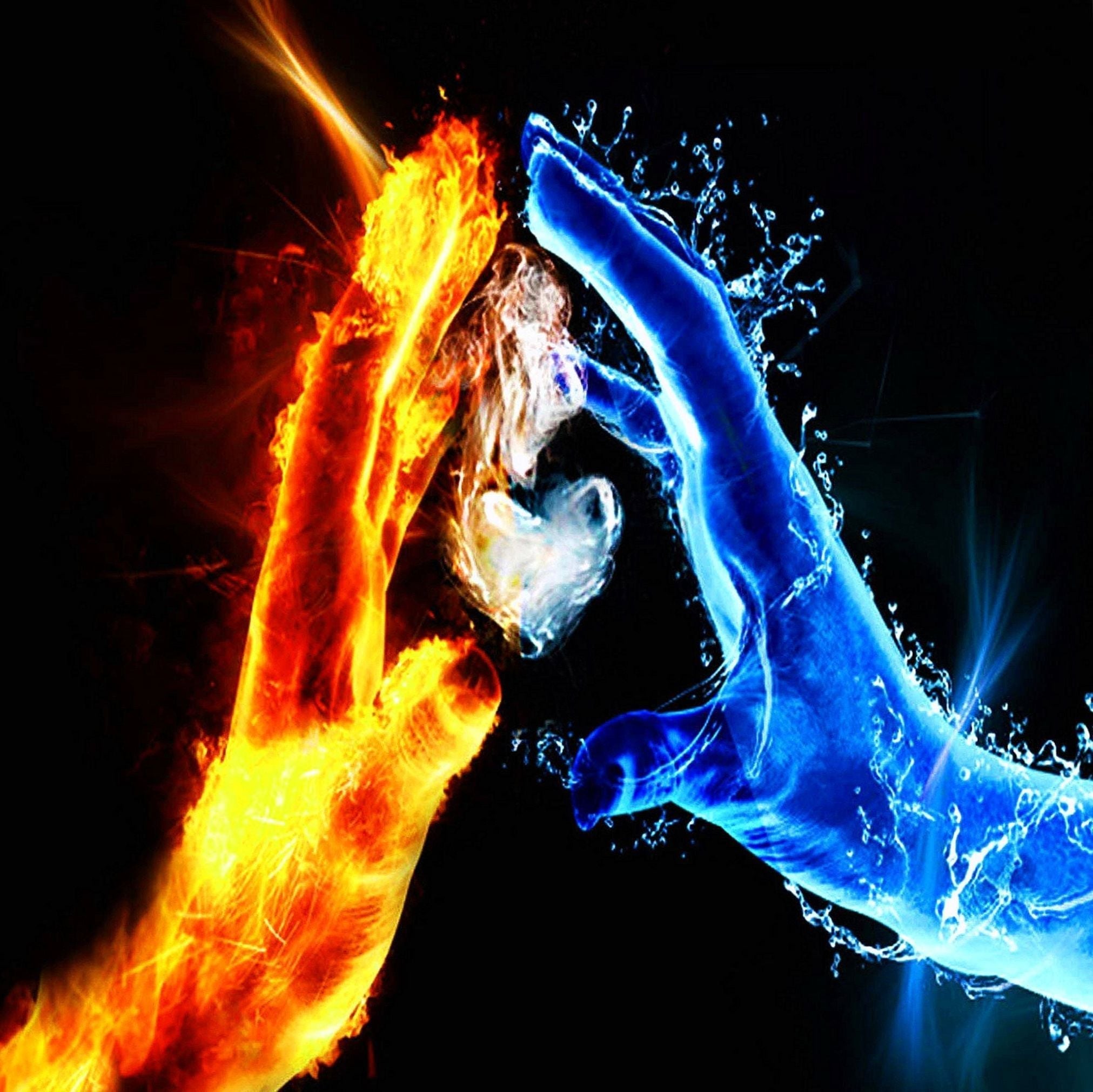 Water And Fire Wolf Wallpaper