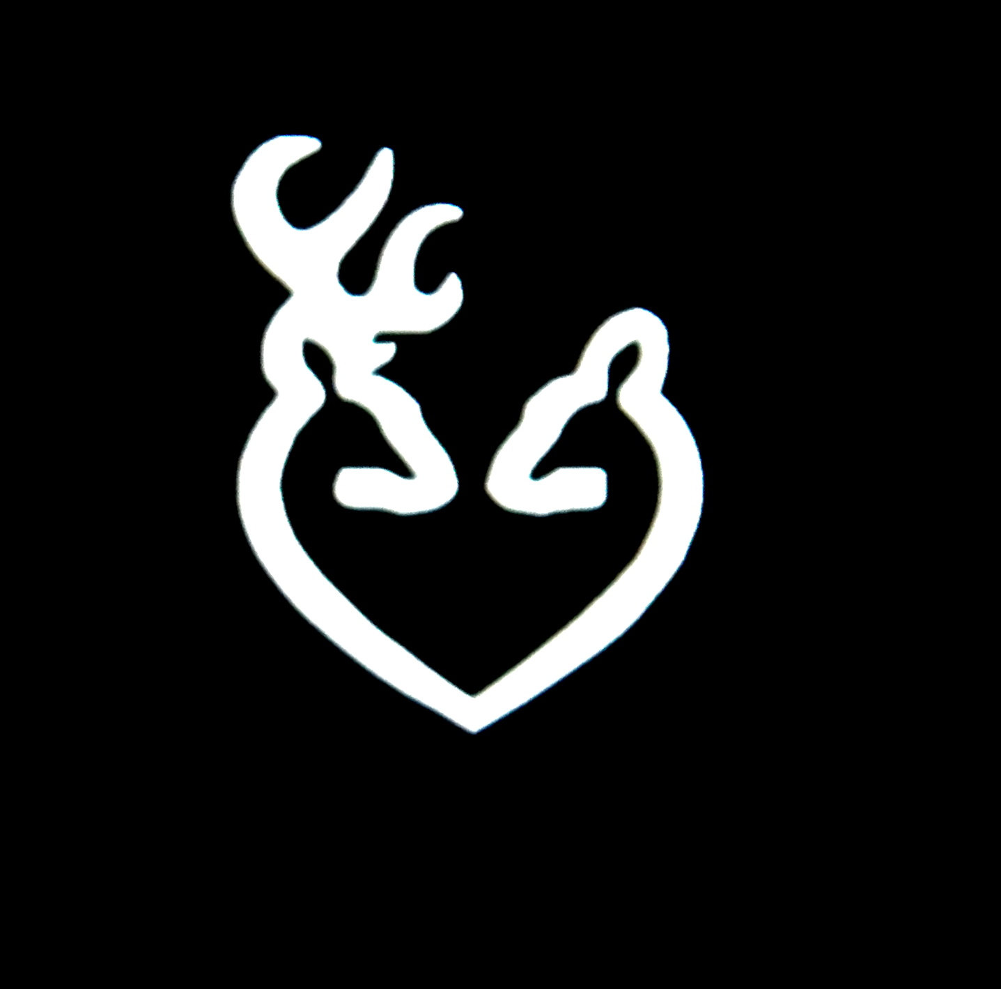 Browning Heart Logo Deer Couple Vinyl Decal