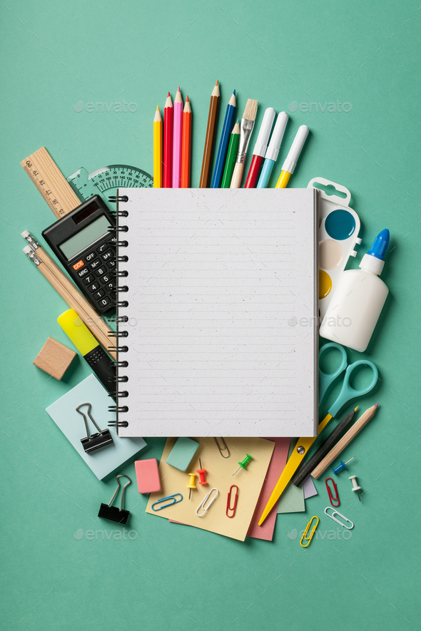 School Supplies Background Stock Photo By Ff Photodune