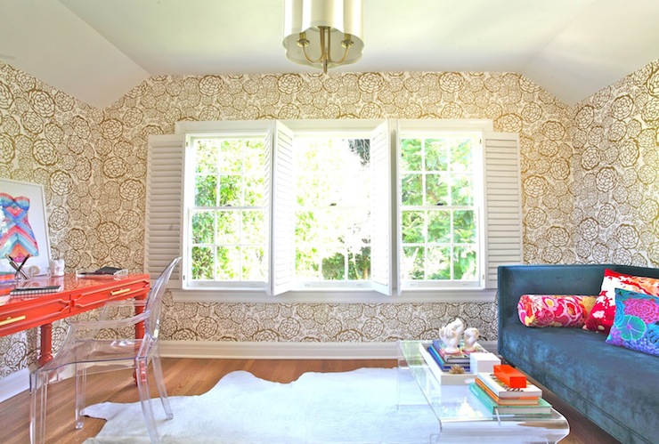 Hygge And West Petal Pusher Wallpaper Contemporary Den Library