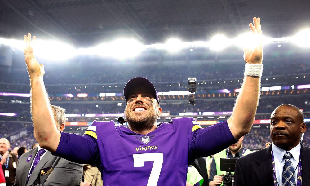 Case Keenum Leading The Viking Chant After Stefon Diggs