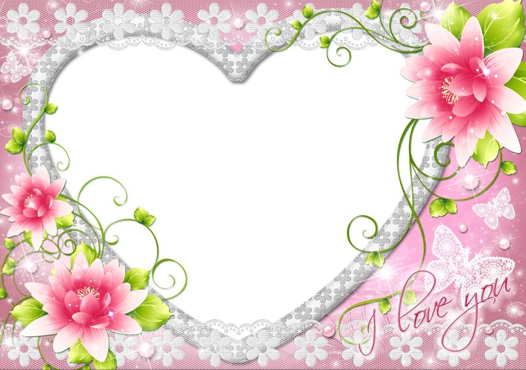 Heart Shaped I Love You Frame In Pink For Pictures Image Or Photoshop