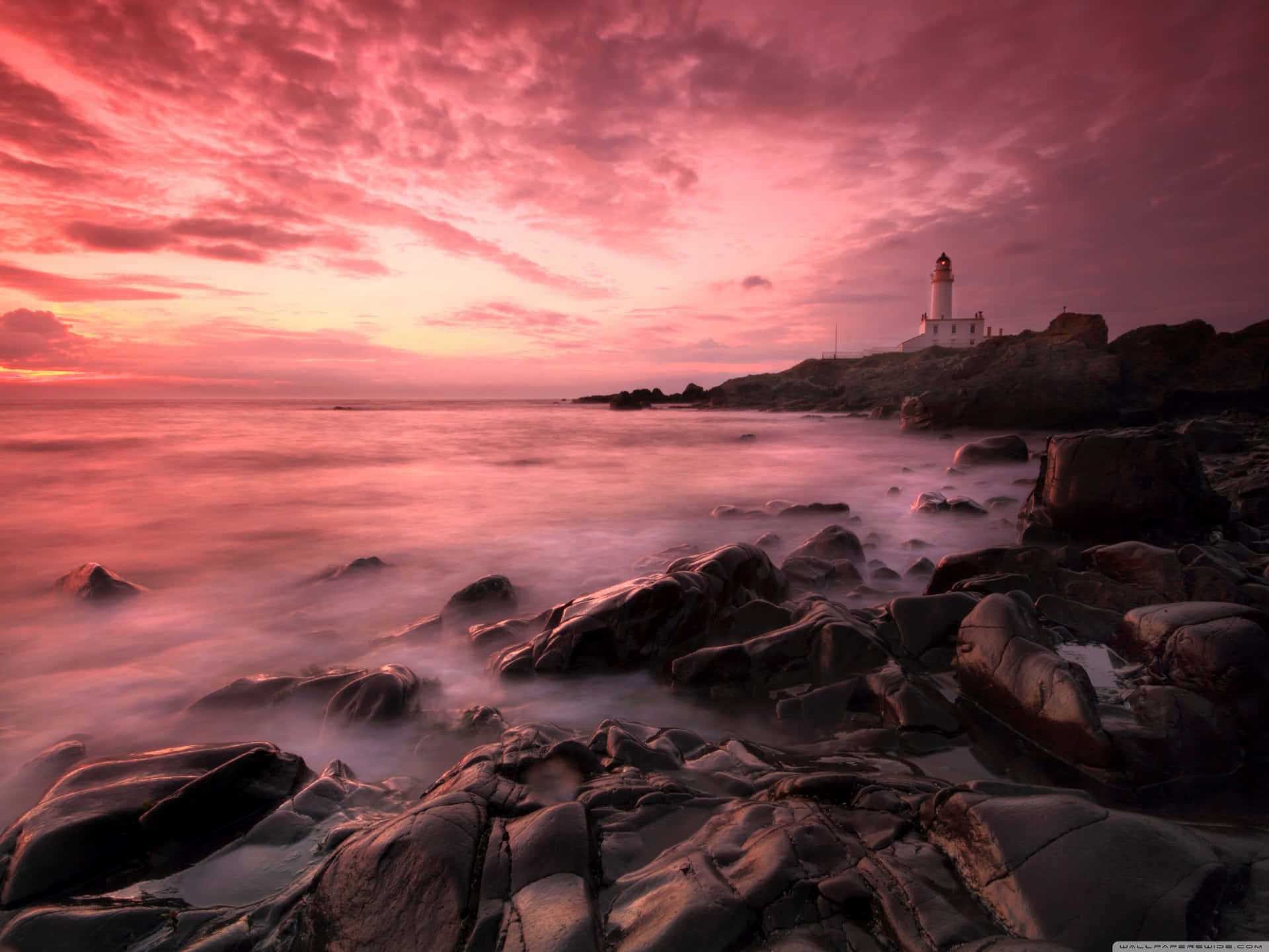 Pink Beach Sunset Wallpaper