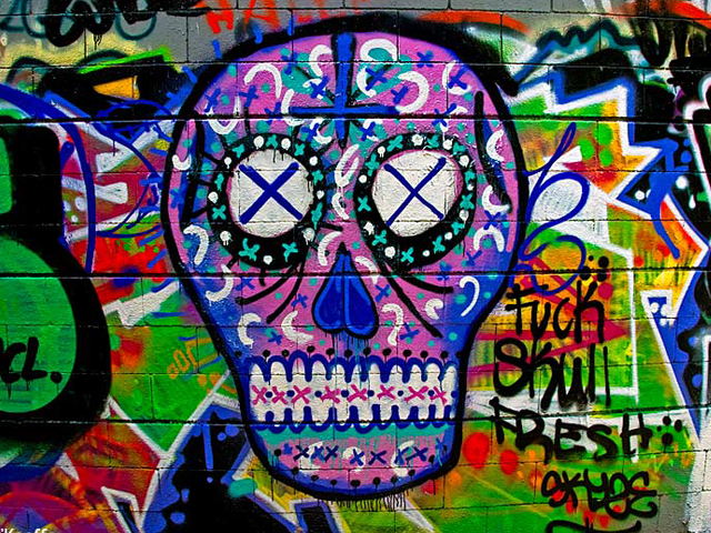 Skull Graffiti Wallpaper For Android Mobile