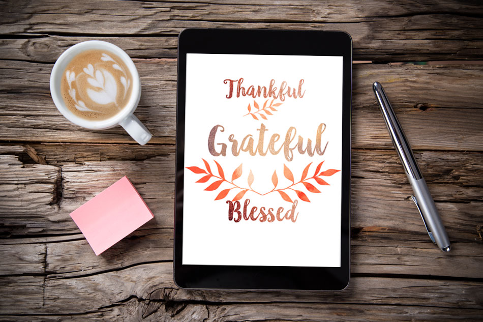Thankful Grateful Blessed Digital Wallpaper