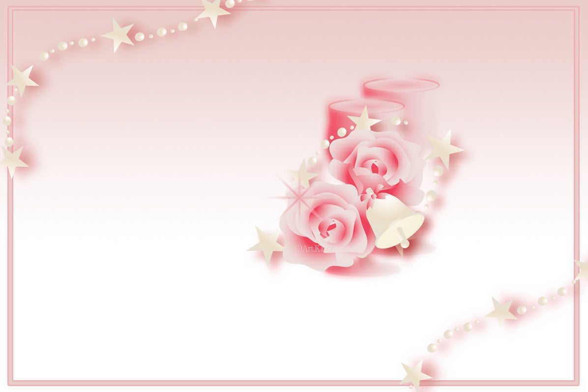Stars With Pink Roses Backgrounds For PowerPoint Abstract and