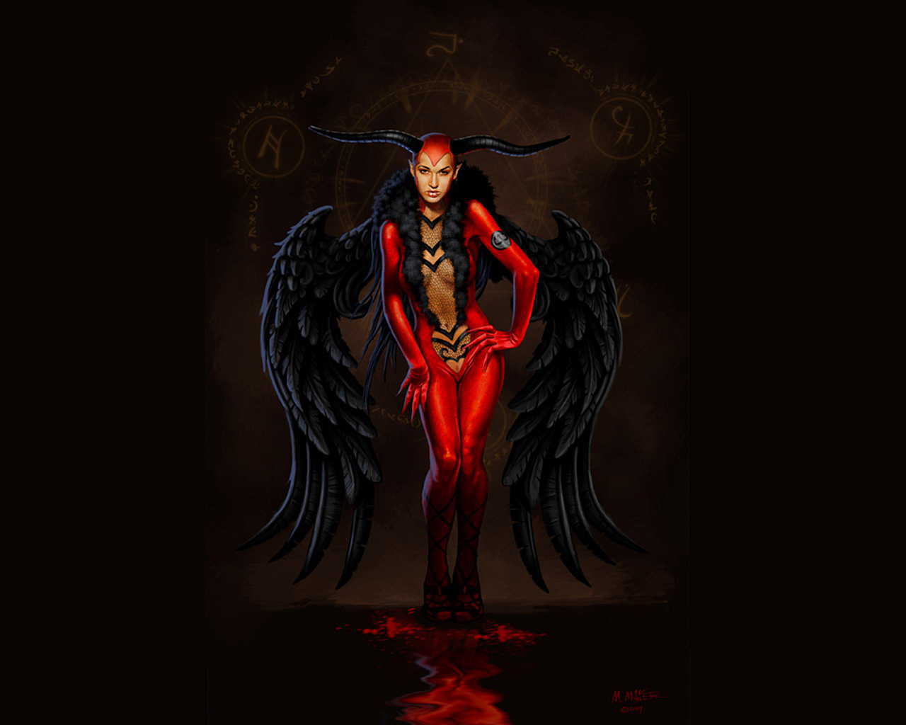 Evil Angel Girl Wallpaper Background