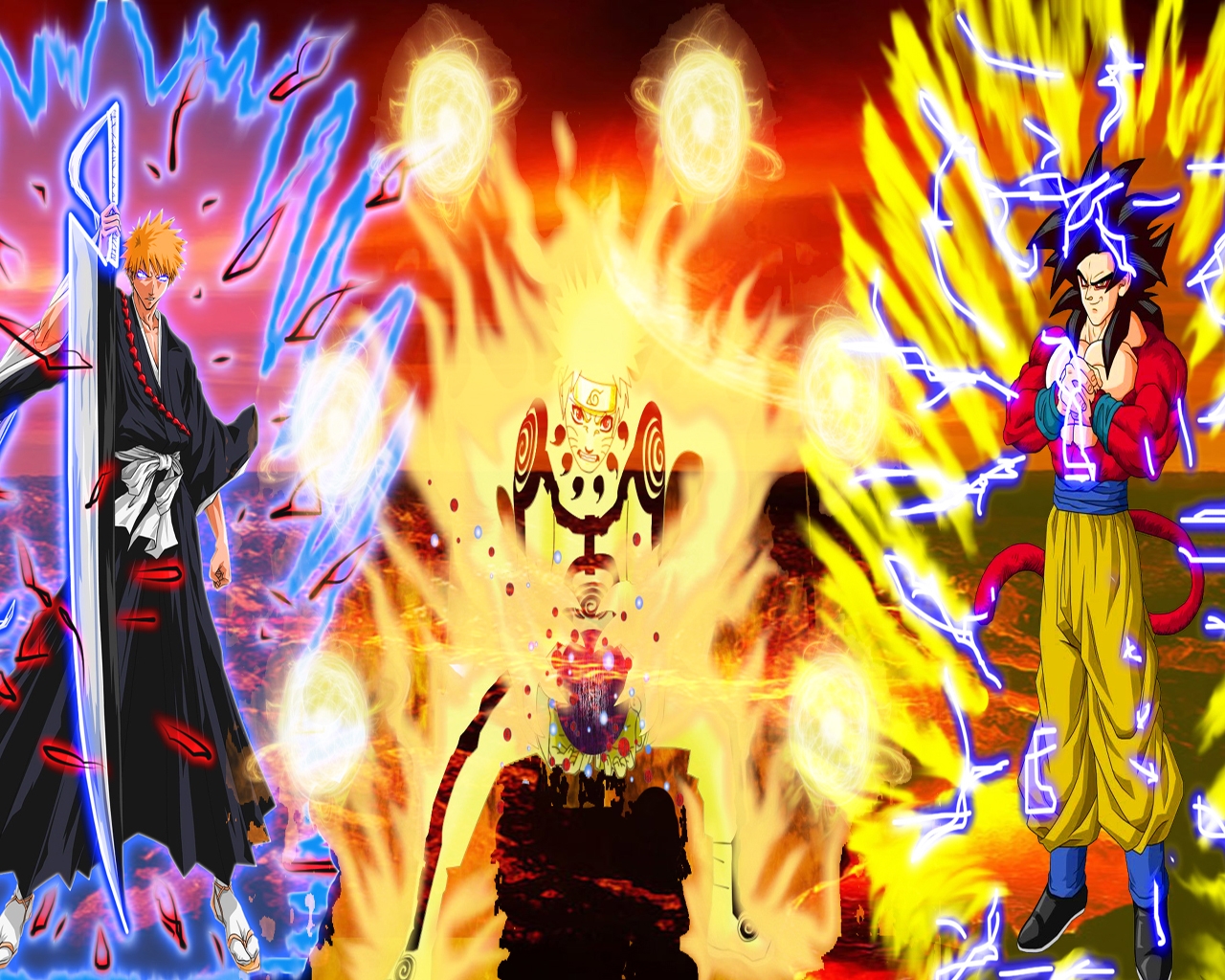 Resultado De Imagen Para Goku Ichigo Naruto Natsu Y