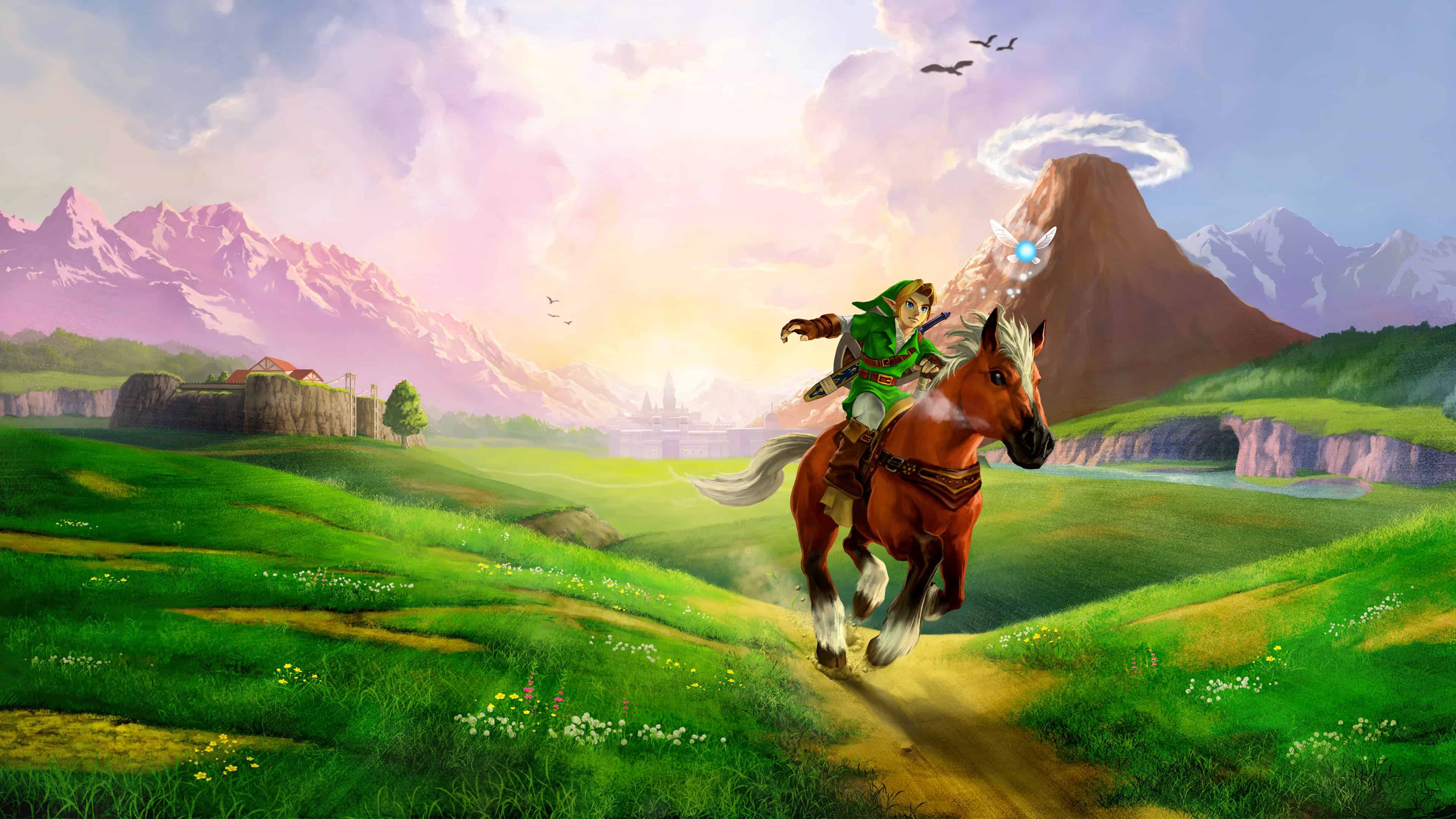Legend Of Zelda Ocarina Of Time Link Riding Horse UHD 4K Wallpaper