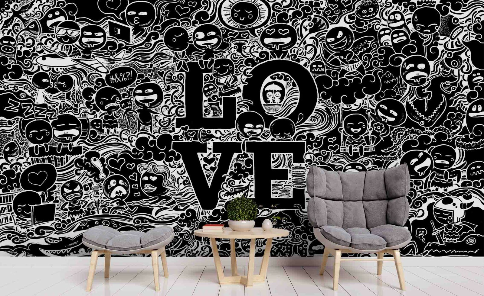 Black And White Graffiti Wallpaper