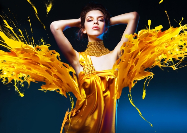 Women Yellow Dress Fashion Photography