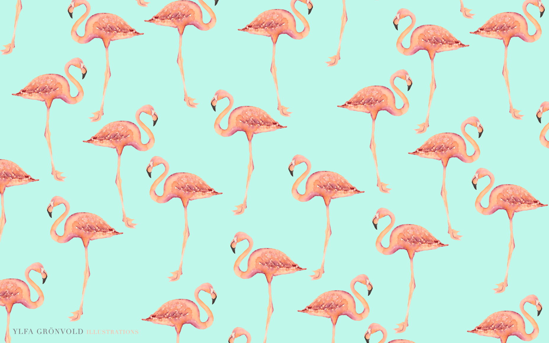 Flamingo Wallpaper Natural