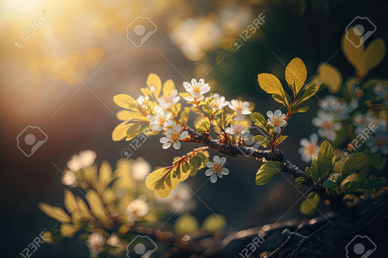 Spring Natural Background Illustration Generative Ai Stock Photo