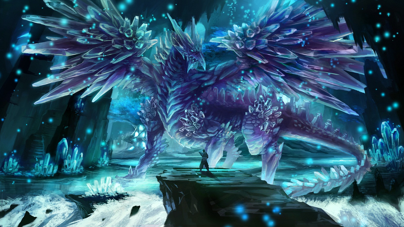Ice Dragon Puter Wallpaper Desktop Background Id