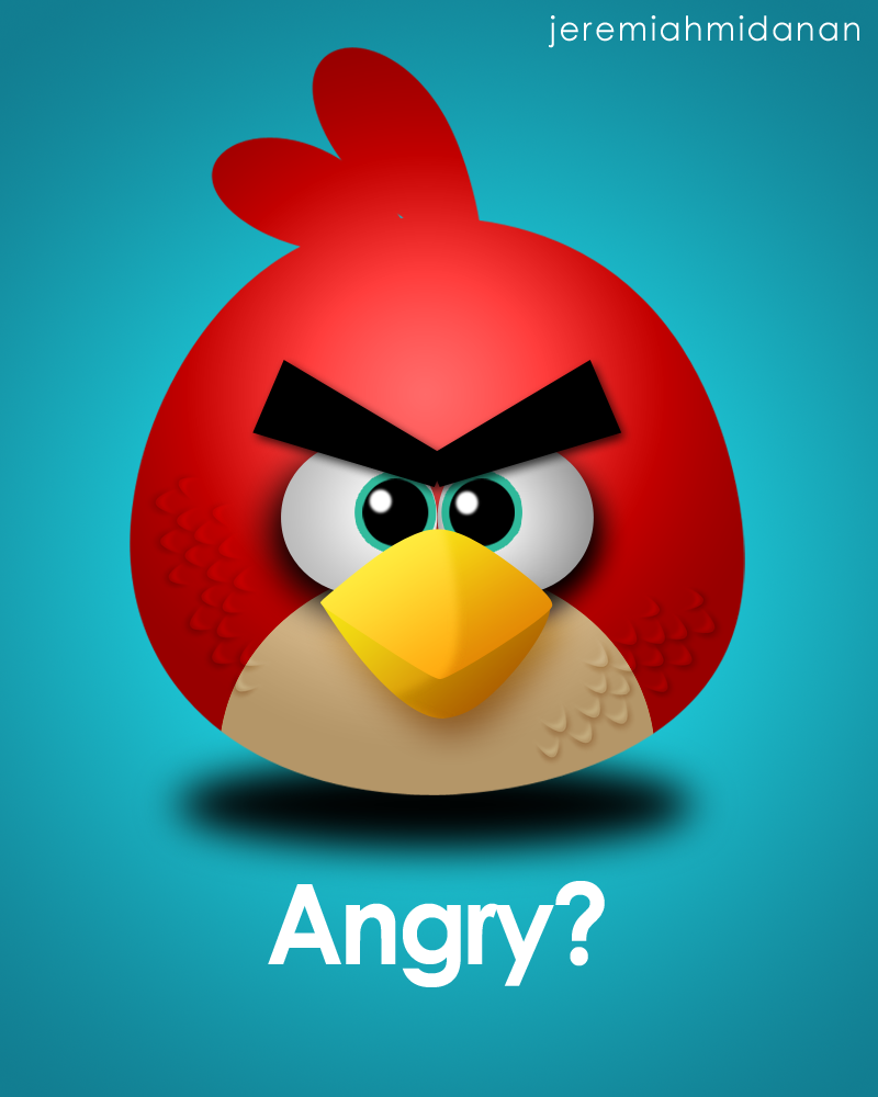 Red bird of Angry Birds cartoon wallpaper 7png
