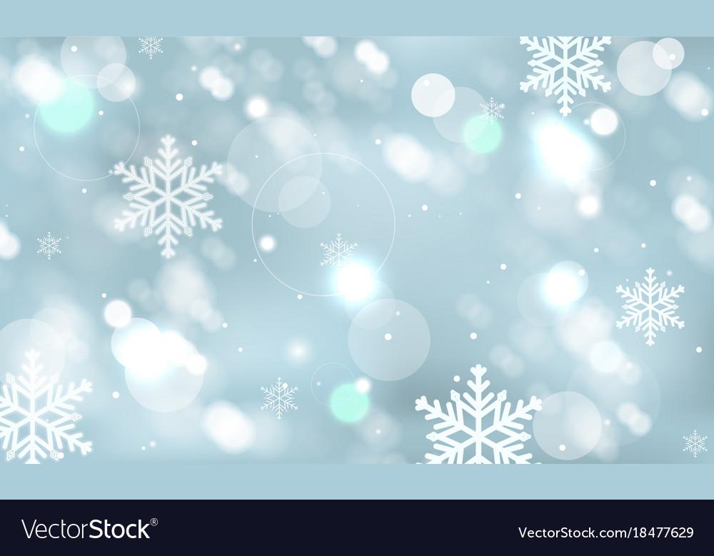 Abstract Winter Wallpaper With Snowflakes Vector Image