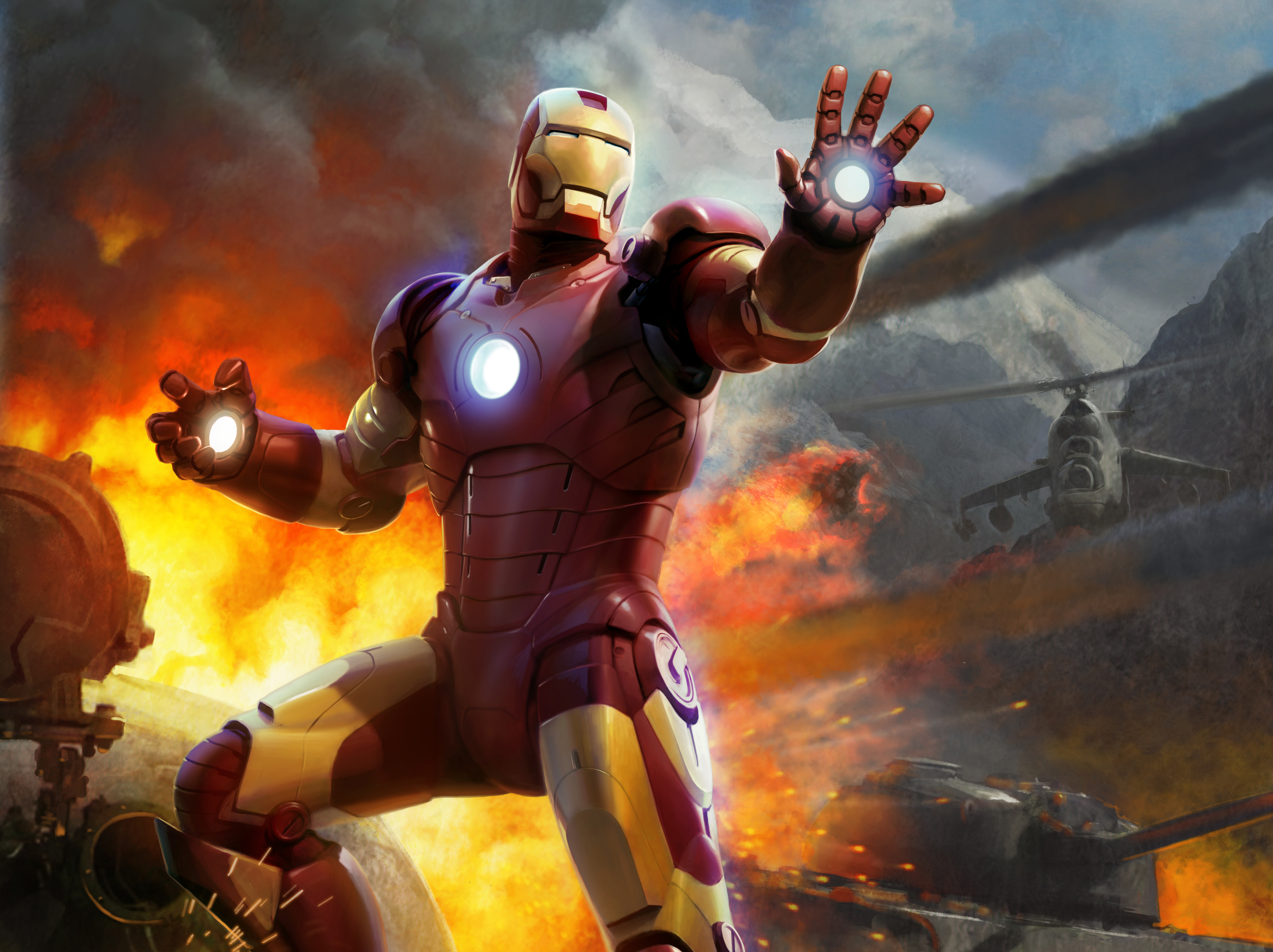 Wallpaper Iron Man The Video Game Helicopter Tank