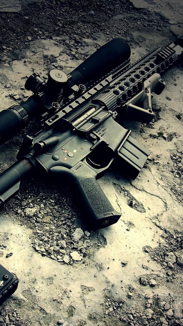 Free download Military Rifle iPhone 5 Wallpaper 640x1136 [640x1136