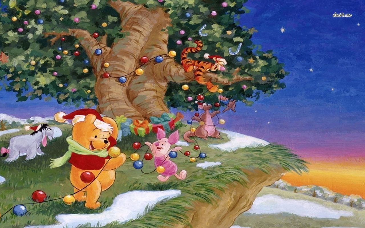 Winnie The Pooh Christmas Wallpaper Cartoon